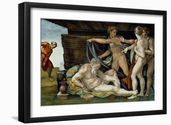 The Sistine Chapel; Ceiling Frescos after Restoration-Michelangelo Buonarroti-Framed Giclee Print