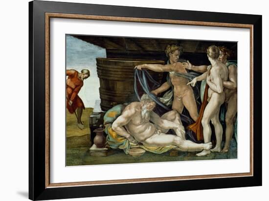 The Sistine Chapel; Ceiling Frescos after Restoration-Michelangelo Buonarroti-Framed Giclee Print