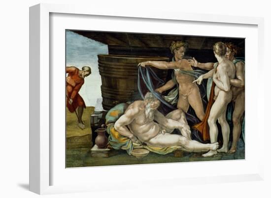 The Sistine Chapel; Ceiling Frescos after Restoration-Michelangelo Buonarroti-Framed Giclee Print