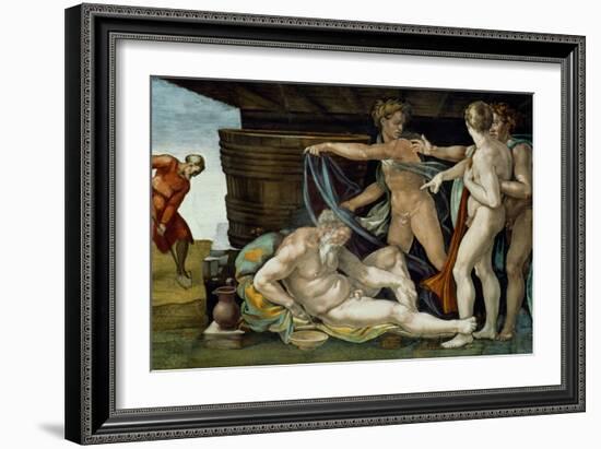 The Sistine Chapel; Ceiling Frescos after Restoration-Michelangelo Buonarroti-Framed Giclee Print