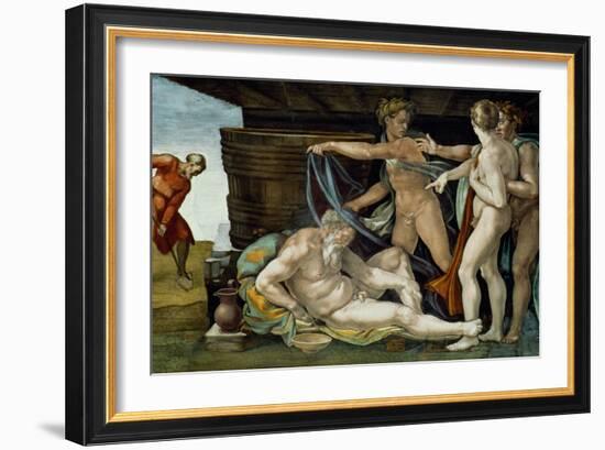 The Sistine Chapel; Ceiling Frescos after Restoration-Michelangelo Buonarroti-Framed Giclee Print