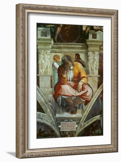 The Sistine Chapel; Ceiling Frescos after Restoration-Michelangelo Buonarroti-Framed Giclee Print