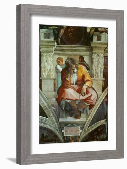 The Sistine Chapel; Ceiling Frescos after Restoration-Michelangelo Buonarroti-Framed Giclee Print