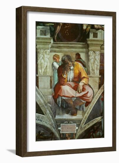 The Sistine Chapel; Ceiling Frescos after Restoration-Michelangelo Buonarroti-Framed Giclee Print