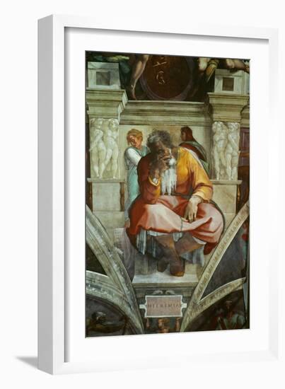 The Sistine Chapel; Ceiling Frescos after Restoration-Michelangelo Buonarroti-Framed Giclee Print