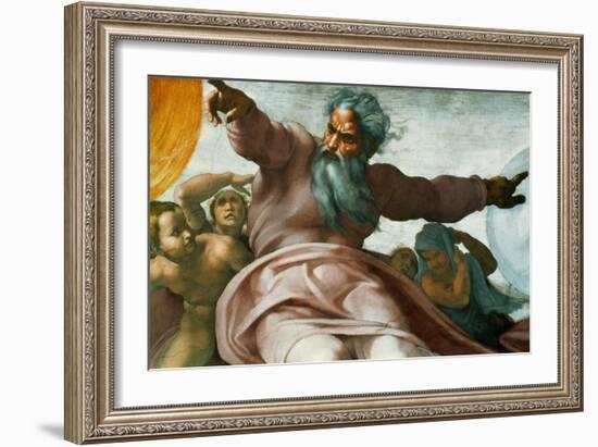 The Sistine Chapel; Ceiling Frescos after Restoration-Michelangelo Buonarroti-Framed Giclee Print