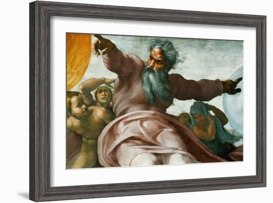 The Sistine Chapel; Ceiling Frescos after Restoration-Michelangelo Buonarroti-Framed Giclee Print