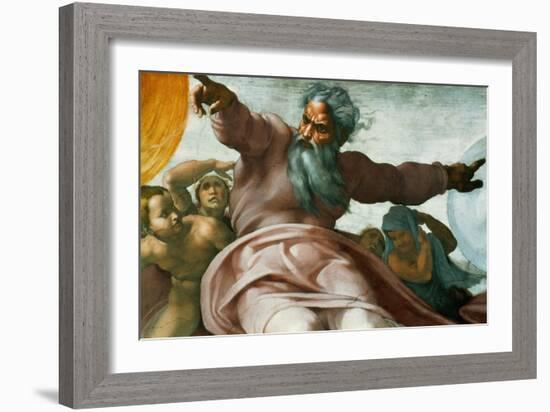 The Sistine Chapel; Ceiling Frescos after Restoration-Michelangelo Buonarroti-Framed Giclee Print