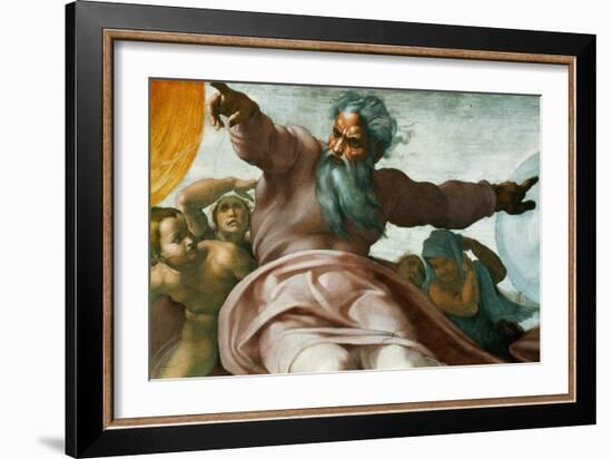 The Sistine Chapel; Ceiling Frescos after Restoration-Michelangelo Buonarroti-Framed Giclee Print