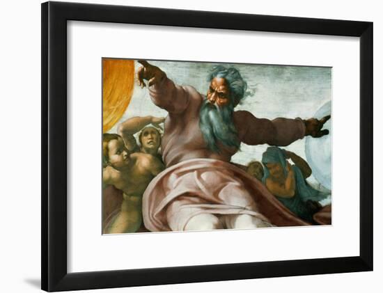 The Sistine Chapel; Ceiling Frescos after Restoration-Michelangelo Buonarroti-Framed Giclee Print