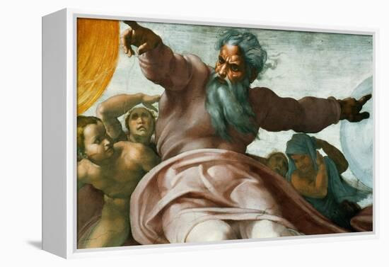 The Sistine Chapel; Ceiling Frescos after Restoration-Michelangelo Buonarroti-Framed Premier Image Canvas