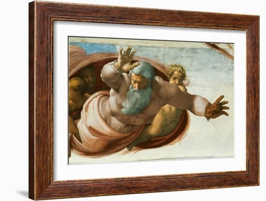 The Sistine Chapel; Ceiling Frescos after Restoration-Michelangelo Buonarroti-Framed Giclee Print