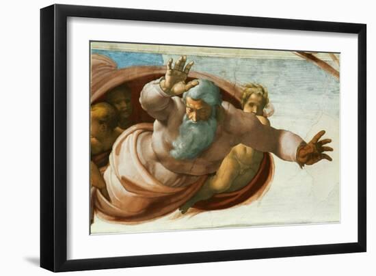 The Sistine Chapel; Ceiling Frescos after Restoration-Michelangelo Buonarroti-Framed Giclee Print