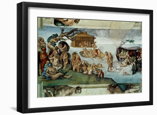 The Sistine Chapel; Ceiling Frescos after Restoration-Michelangelo Buonarroti-Framed Giclee Print