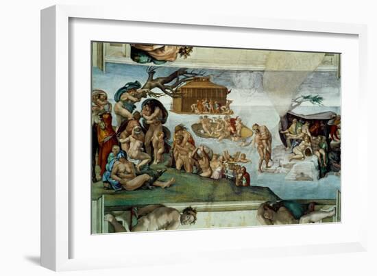 The Sistine Chapel; Ceiling Frescos after Restoration-Michelangelo Buonarroti-Framed Giclee Print