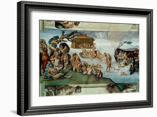 The Sistine Chapel; Ceiling Frescos after Restoration-Michelangelo Buonarroti-Framed Giclee Print