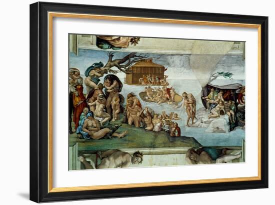 The Sistine Chapel; Ceiling Frescos after Restoration-Michelangelo Buonarroti-Framed Giclee Print