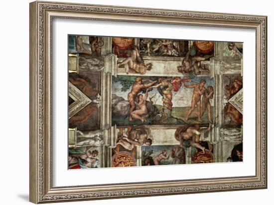 The Sistine Chapel: The Fall-Michelangelo Buonarroti-Framed Giclee Print