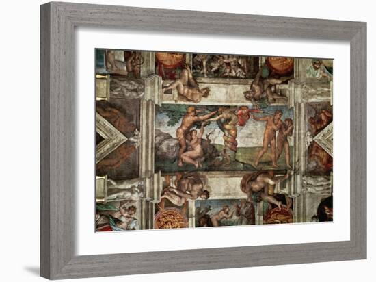 The Sistine Chapel: The Fall-Michelangelo Buonarroti-Framed Giclee Print