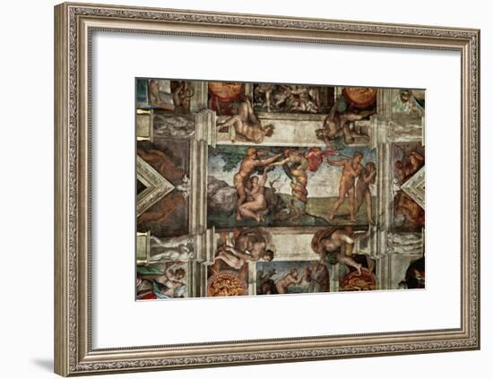 The Sistine Chapel: The Fall-Michelangelo Buonarroti-Framed Giclee Print