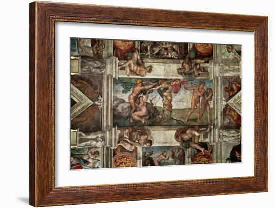The Sistine Chapel: The Fall-Michelangelo Buonarroti-Framed Giclee Print