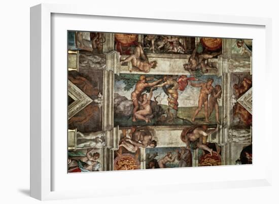 The Sistine Chapel: The Fall-Michelangelo Buonarroti-Framed Giclee Print