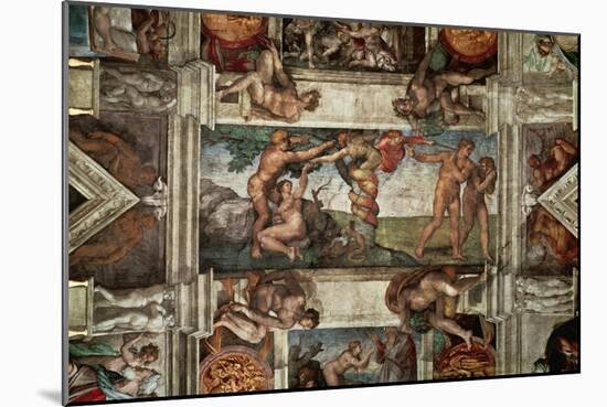 The Sistine Chapel: The Fall-Michelangelo Buonarroti-Mounted Giclee Print