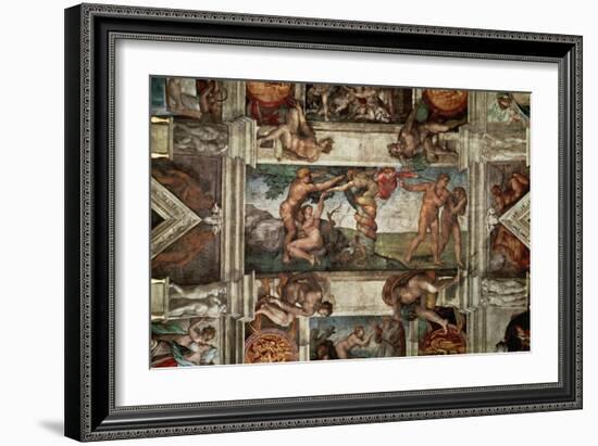 The Sistine Chapel: The Fall-Michelangelo Buonarroti-Framed Giclee Print