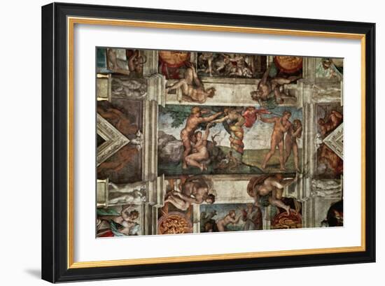 The Sistine Chapel: The Fall-Michelangelo Buonarroti-Framed Giclee Print