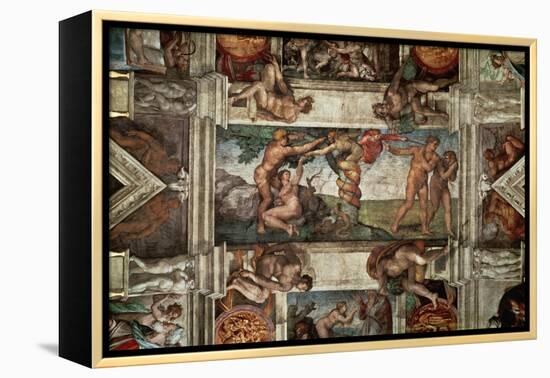 The Sistine Chapel: The Fall-Michelangelo Buonarroti-Framed Premier Image Canvas
