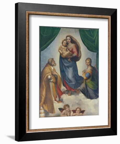 The Sistine Madonna, about 1513-Raphael-Framed Giclee Print