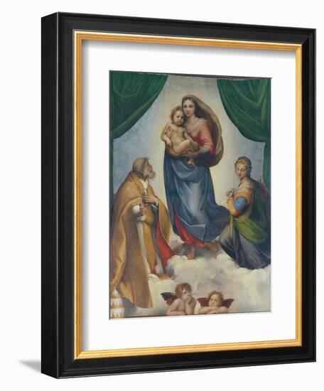 The Sistine Madonna, about 1513-Raphael-Framed Giclee Print