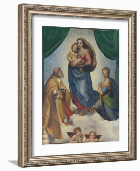 The Sistine Madonna, about 1513-Raphael-Framed Giclee Print