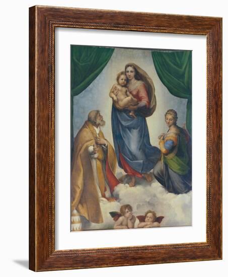 The Sistine Madonna, about 1513-Raphael-Framed Giclee Print