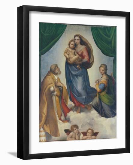 The Sistine Madonna, about 1513-Raphael-Framed Giclee Print