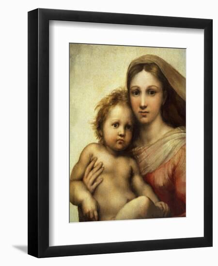 The Sistine Madonna, Madonna and Child with Pope Sixtus II and Saint Barbara, C. 1512, Detail-Raphael-Framed Giclee Print