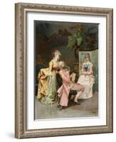 The Sitting, 1887-Giulio Rosati-Framed Giclee Print