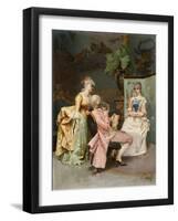 The Sitting, 1887-Giulio Rosati-Framed Giclee Print
