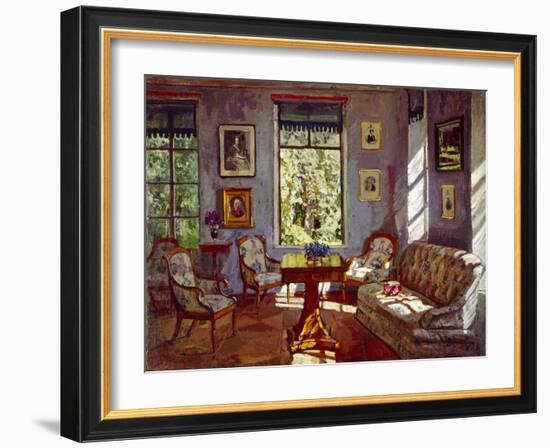 The Sitting Room in the Manor House Rozhdestveno, 1916-Stanislav Yulianovich Zhukovsky-Framed Giclee Print