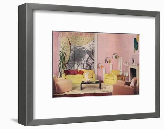 'The sitting room of 1937', 1937-Unknown-Framed Photographic Print