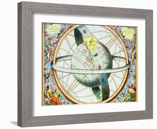 The Situation of the Earth in the Heavens-Andreas Cellarius-Framed Giclee Print