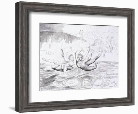 The Six-Footed Serpent Attacking Agnolo Brunelleschi, C.1824-1827-William Blake-Framed Giclee Print