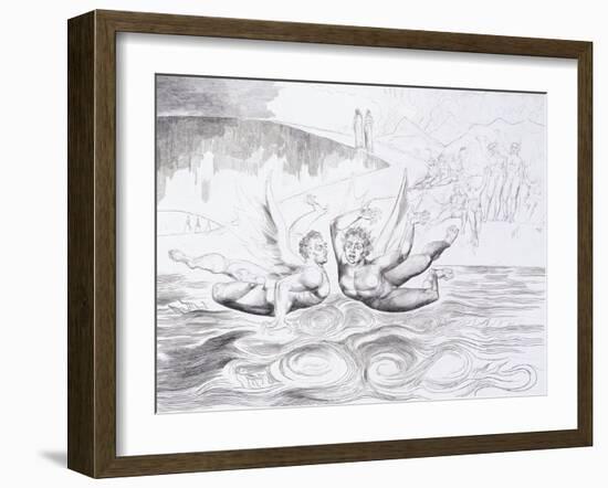 The Six-Footed Serpent Attacking Agnolo Brunelleschi, C.1824-1827-William Blake-Framed Giclee Print