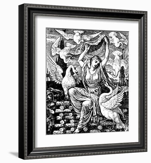 The Six Swans-Walter Crane-Framed Premium Giclee Print