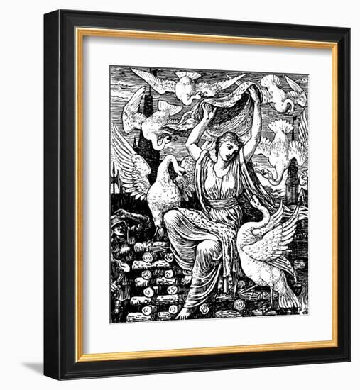 The Six Swans-Walter Crane-Framed Premium Giclee Print