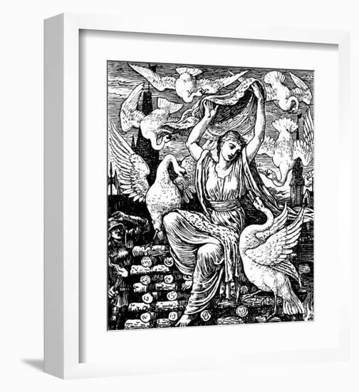 The Six Swans-Walter Crane-Framed Premium Giclee Print