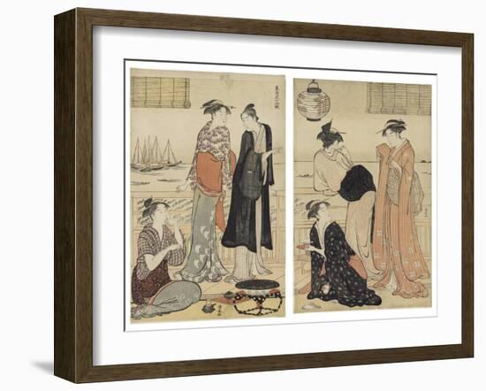 The Sixth Month, from the Series Twelve Months in the South (Minami Juni Ko), C.1784-Torii Kiyonaga-Framed Giclee Print