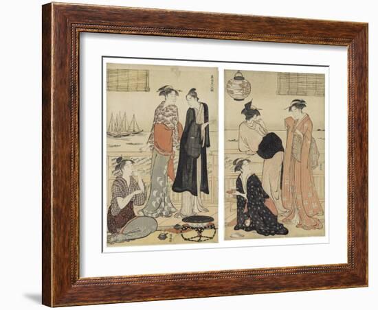 The Sixth Month, from the Series Twelve Months in the South (Minami Juni Ko), C.1784-Torii Kiyonaga-Framed Giclee Print