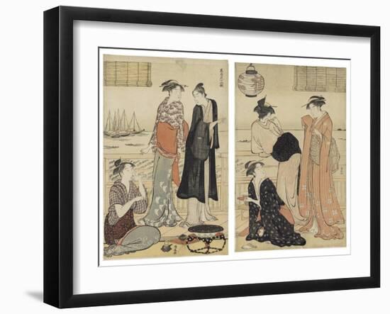 The Sixth Month, from the Series Twelve Months in the South (Minami Juni Ko), C.1784-Torii Kiyonaga-Framed Giclee Print