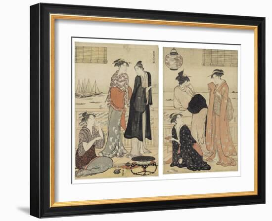 The Sixth Month, from the Series Twelve Months in the South (Minami Juni Ko), C.1784-Torii Kiyonaga-Framed Giclee Print